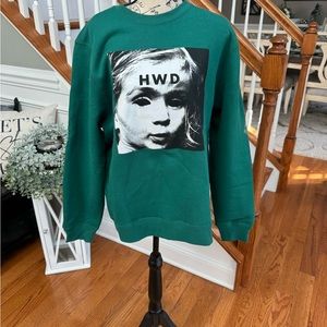 New! HALFWAY DEAD Green HWD Sweatshirt Crew Neck Pullover‎ Size Medium